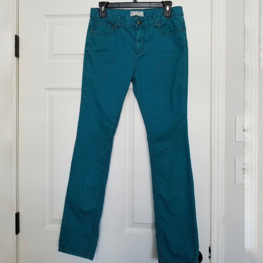 Free People teal skinny jeans sz. 28
